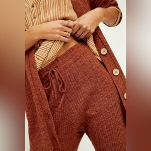 FREE PEOPLE Beach Maiya Ribbed Pants - Size Large